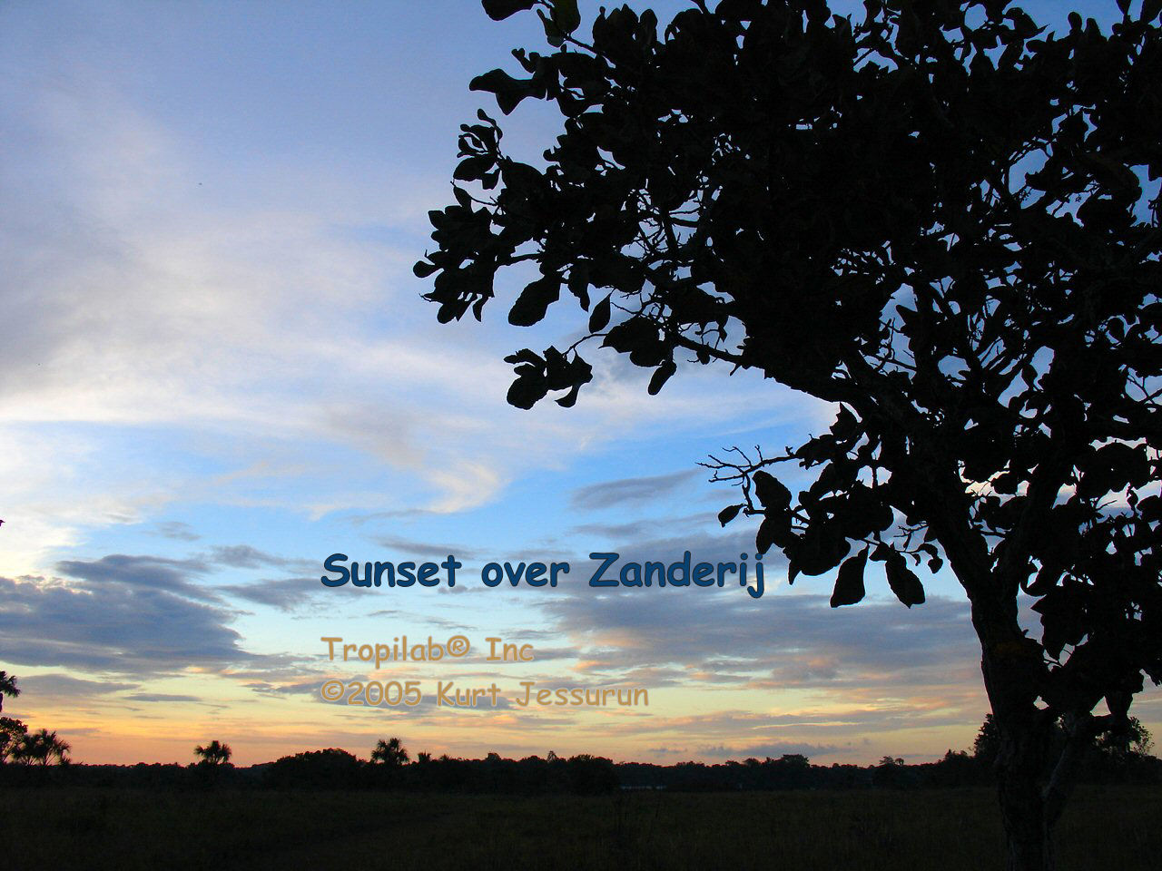 Sunset over Zanderij